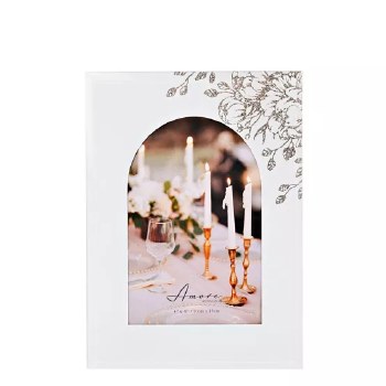 Amore White Floral Glass Frame 4*6"