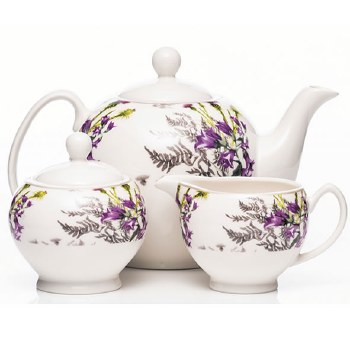 Newgrange Living White Thistle Side Tea Set 3 piece