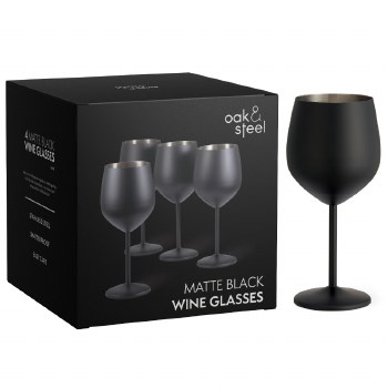Oak &amp; Steel Wine Black Matt Set of 4
