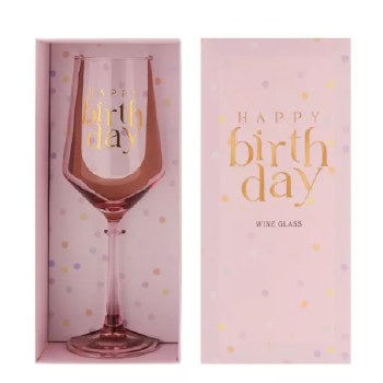 Wine Glass Happy Birthday