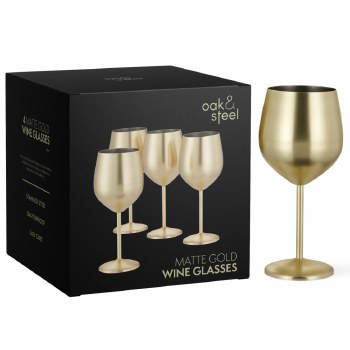 Oak &amp; Steel Wine Gold Matt Set of 4