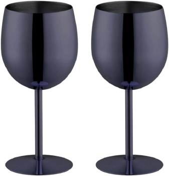 Oak &amp; Steel Wine Matte Black Set of 2