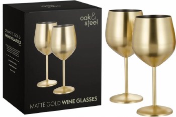 Oak &amp; Steel Wine Matte Gold Set of 2