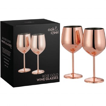 Oak &amp; Steel Wine Rose Gold Set of 2