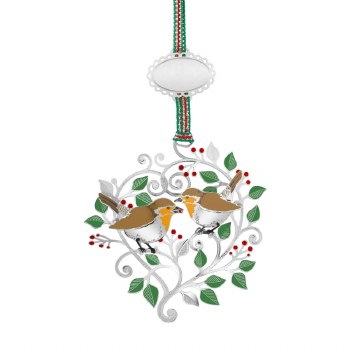 Newbridge Silverware Winter Robins Christmas Tree Decoration