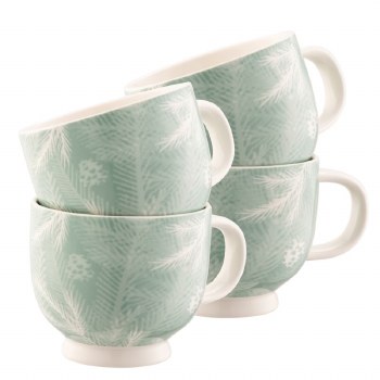 Belleek Winter Spruce 4 Pce Mug Set