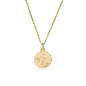 Tipperary Crystal Zodiac Gold Pendant Gemini
