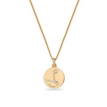 Tipperary Crystal Zodiac Gold Pendant Pisces