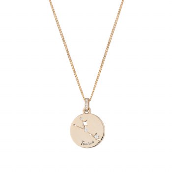 Tipperary Crystal Zodiac Gold Pendant Taurus