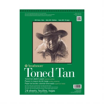 Toned Sketch Paper Pads - 400 Series, 11" x 14" - Tan (Warm), 24 Shts./Pd. - Wire Bound