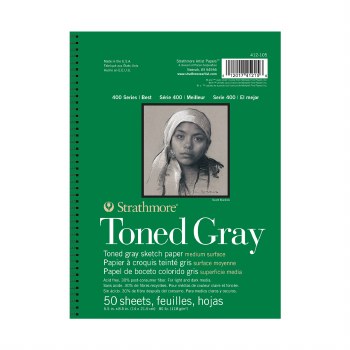 Toned Sketch Paper Pads - 400 Series, 5.5" x 8.5" - Gray (Cool), 50 Sheets, Wire-Bound