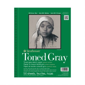 Toned Sketch Paper Pads - 400 Series, 9" x 12" - Gray (Cool), 50 Shts./Pd. - Wire Bound