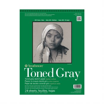 Toned Sketch Paper Pads - 400 Series, 11" x 14" - Gray (Cool), 24 Shts./Pd. - Wire Bound