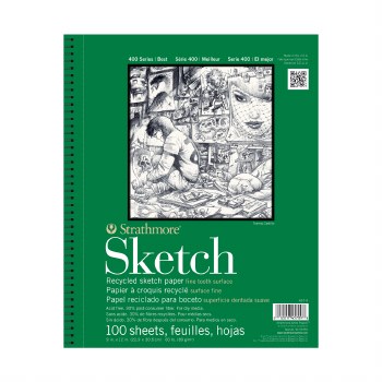 Sketch Paper Pads - 400 Series Recycled, 11" x 14" - 100/Sht. Wire Bound Pad