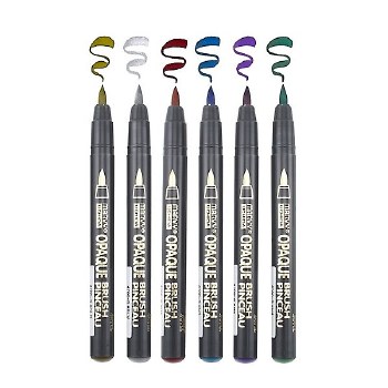 Opaque Brush Metallic Marker, Silver