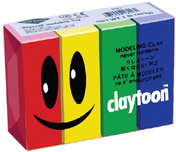 Claytoon Clay Sets, Primary - Blue, Green, Red, Yellow