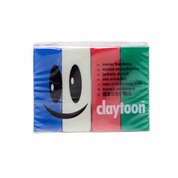 Claytoon Clay Sets, Holiday - Green, Red, Ultra-Blue, White