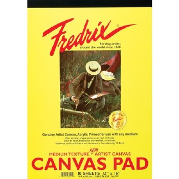 Fredrix Real Canvas Pad, White, 8" x 10", 10 sheets