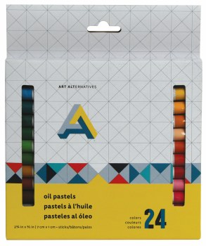 Art Alternatives Oil Pastel 24-Color Set, Student-Grade 2 3/4" x 3/8" Sticks