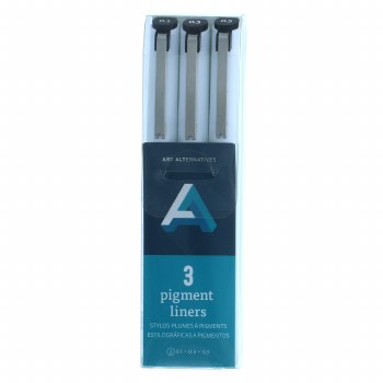 Pigment Liner Sets, 3-Pen Set, 0.1, 0.3, 0.5, Black