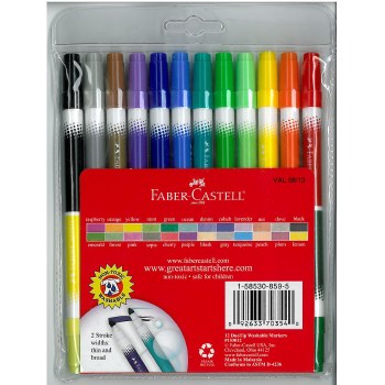 Faber-Castell DuoTip Washable Marker Set, 12 Markers