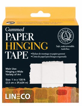 Gummed Paper Hinging Tape, 1 in. x 130 ft. - White