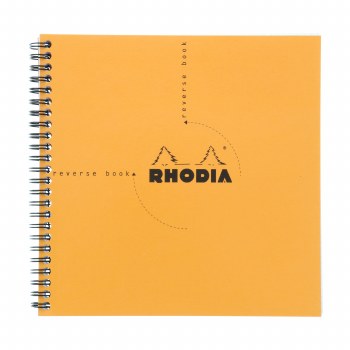 Rhodia Reverse Book, 8.25" x 8.25", Orange, 80 Sheets, 80 gsm, Wire Bound
