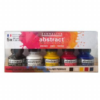 Abstract Acrylic Ink Set, 5-Color Primary Set
