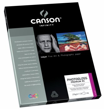 Canson Infinity PhotoGloss Premium RC 270 Photo Paper, 8.5" x 11", 25 Shts./Pkg. - 270 gsm
