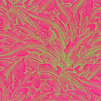 Lamali Decorative Lokta Paper, Greenery Medium - Fuchsia, Electric Green Silkscreen