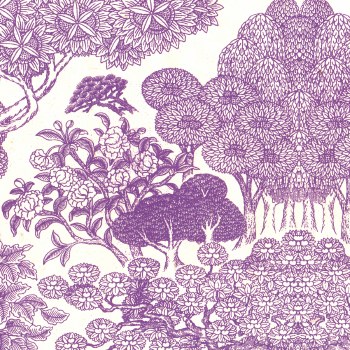 Lamali Decorative Lokta Paper, Kongpo - White, Violet Silkscreen
