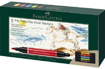 Faber-Castell Pitt Artist Dual Marker, 5 Color Set