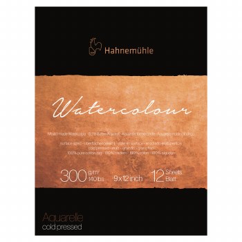 Hahnemuhle "The Collection" Watercolor Paper Pad, 9" x 12", 12 Sheets/Pad