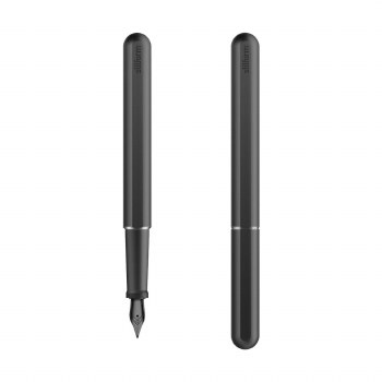 Stilform INK Aluminium Fountain Pen, Warp Black, Fine Steel Nib