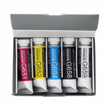 Holbein Gouache 5-Color 15ml Mixing Colors Set, Primary Designer Colors