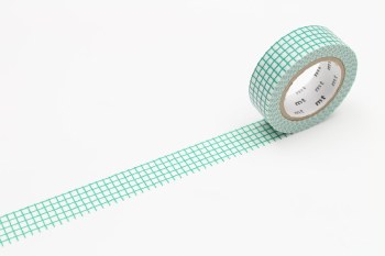 Washi Tape, 15mm Graph Hougan Emerald