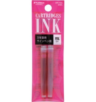 Platinum Ink Cartridges, Pink, 2 Pack