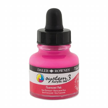 System3 Acrylic Ink, 1oz, Fluorescent Pink