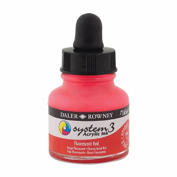 System3 Acrylic Ink, 1oz, Fluorescent Red