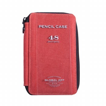 Canvas Pencil Cases, 48 Pencil Capacity - Rose