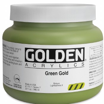 Golden Heavy Body Acrylics, 32 oz, Green Gold
