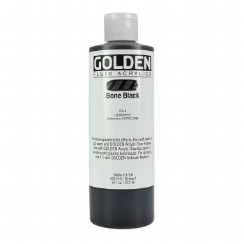 Golden Fluid Acrylics, 8 oz, Bone Black