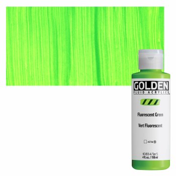 Golden Fluid Acrylics, 4 oz, Fluorescent Green