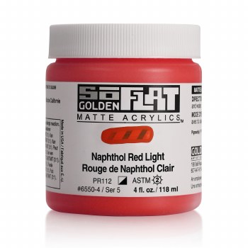 SoFlat Matte Acrylics, 4 oz. Jar, Naphthol Red Light