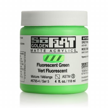 SoFlat Matte Acrylics, 4 oz. Jar, Fluorescent Green