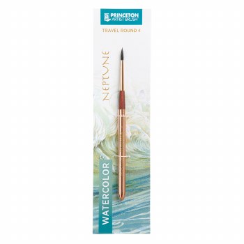 Neptune Synthetic Squirrel Watercolor Travel Brush, Round, Size 4