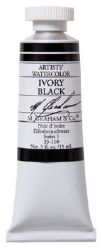 M. Graham Watercolor, 15ml, Ivory Black