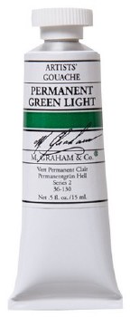 M. Graham Gouache, 15ml, Permanent Green Light
