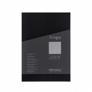 Ecoqua Plus Glue-Bound Notebook, 8.3" x 11.7", Dotted, Black