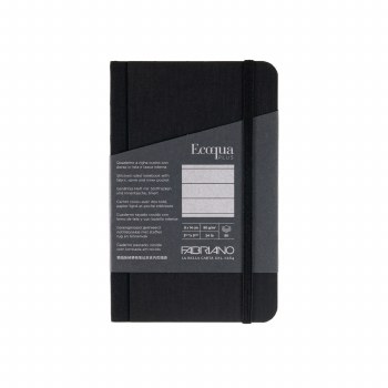 Ecoqua Plus Fabric-Bound Notebook, 3.5" x 5.5", Lined, Black